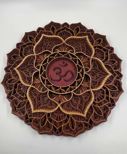 Mandala Multicapa Omm Cuadro Madera - Yoga 