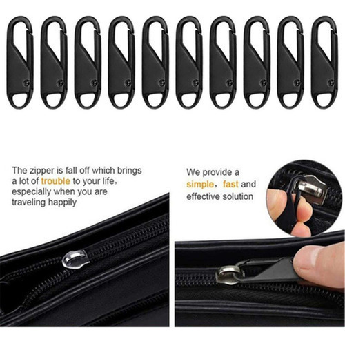 A 10-pack Zipper Puller Replacement Zipper Slider Kit