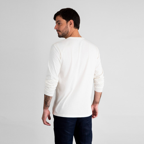 Polo Henley 100% Algodón Pima Cuello Con Botones Manga Larga