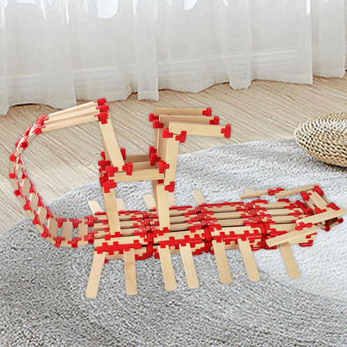 100 Piezas De Bloques De Madera, Juego De Apilamiento,