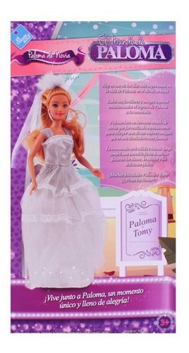 Imagen 3 de 6 de Muñeca Paloma Vestido De Novia El Duende Azul 7571