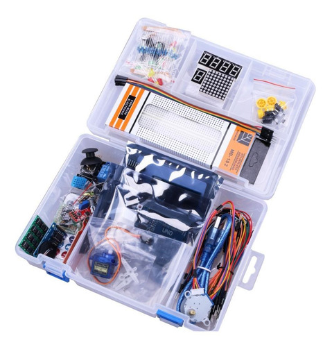 Imagen 1 de 2 de Kit Arduino Uno R3 Compatible Robotica Muy Completo 44 Items