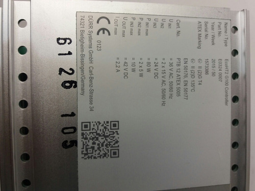 Controlador Durr Ecohtz G100 Controller E03240007