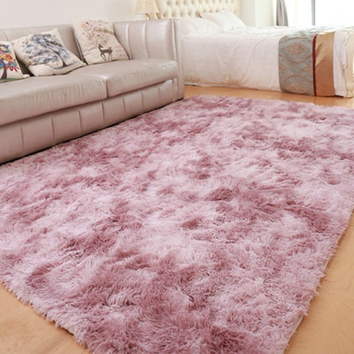 Alfombra Shaggy Super Suave 120 X 160 Cm Color Rosa