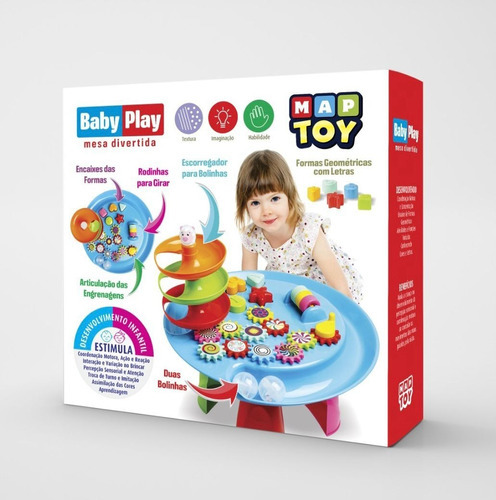 Baby Play Mesa Didática Divertida Escorregador Bola Infantil