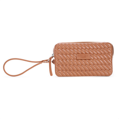 Bolsa Clutch Brizza Arezzo Pequena Feminina Compacta Moderna Cor Nude