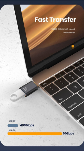 Imagen 4 de 10 de Adaptador Otg Usb Hembra A Usb C 10a 240w Max Usb 3.0
