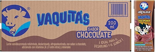 Leche Alpura Vaquitas Sabor Chocolate Caja C/24pzas De 200ml