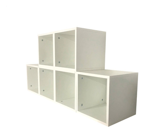 Librero Decomobil Alicent Organizador Minimalista 6 Estantes Color Blanco