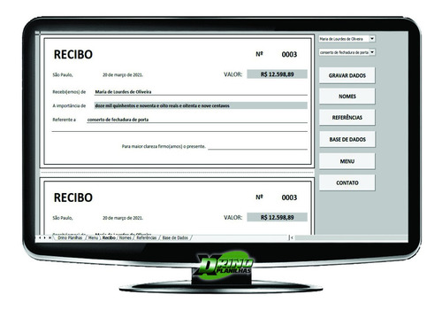 Planilha Para Impressão De Recibo Salva Automático