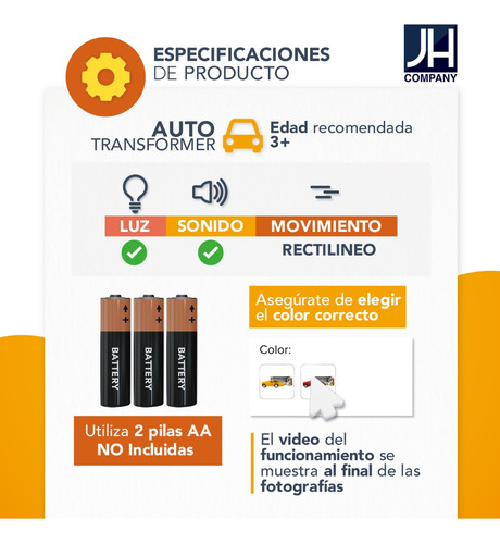 Imagen 6 de 8 de Auto Transformacion Luz Sonido Movimiento Juguete Fw-2031