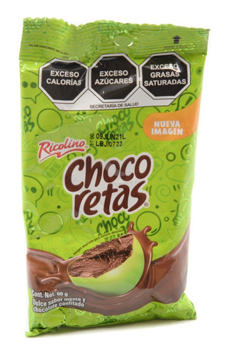 6 Pack Chocolate Con Menta Chocoretas Ricolino 60