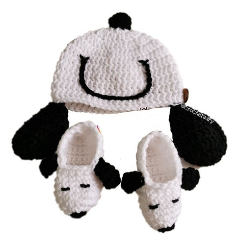 Gorro Y Zapatitos Snoopy Bebé Crochet