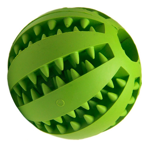 Bolinha 7cm Brinquedo Interativo Porta Petisco Para Pet Cães Cor Verde