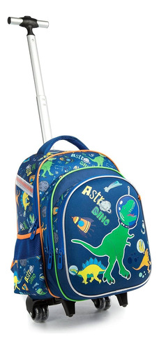 Mochila Con Ruedas Dinosaurio Importado Usa Para Niños