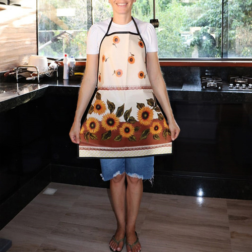 Avental Cozinha Impermeavel Estampados Não Molha Com Bolso Cor Estampado