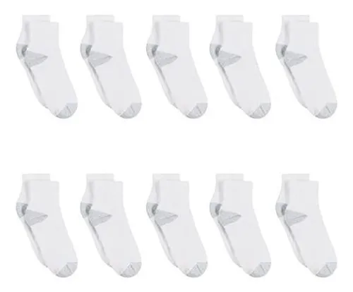 Hanes Calcetines Deportivos Para Mujer, 10 Pares, Color Blan