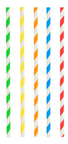 Paquete De 50 Popotes De Cartón De Colores