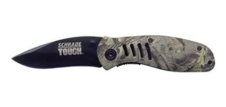 Schrade St6c - Cuchilla Negra Con Mango Y Clip De Aluminio A