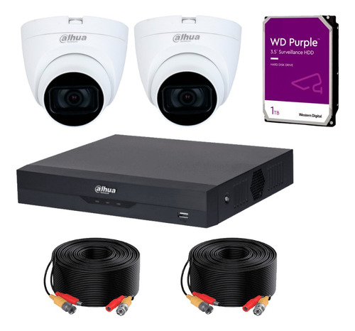 Kit  Dvr 8ch 5mp, 2 Cam 5mp Microfono, Cable Siames, 1tb