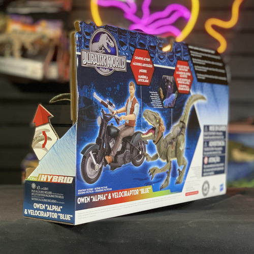 Jurassic World Owen Alpha & Velociraptor Blue Hasbro 2015 (Usado)
