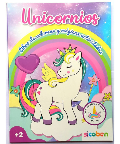Libro Unicornios De Colorear Y Stickers