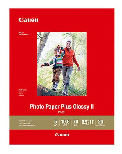 Papel Fotografico Canon Plus Glossyii 8.5x11  20hojas Pp-301