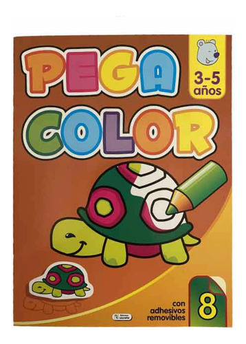 Libro Pega Color Tortuga 8 Con Stickers