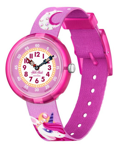 Reloj Flik Flak Dreaming Unicorn Zfbnp195 Color de la correa Rosa Color del bisel Rosa Color del fondo Rosa