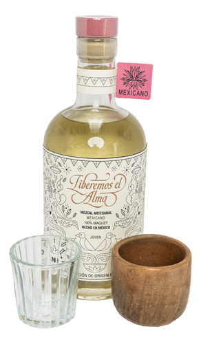 Mezcal Liberemos Mexicano 750 Ml + 2 Vasos | Kit Mezcalero
