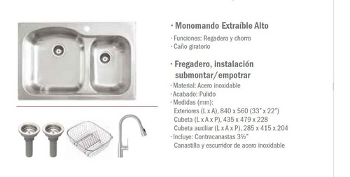 Fregadero Teka Dm 33.22 2c 9m Tekaway Monomando Y Accesorios