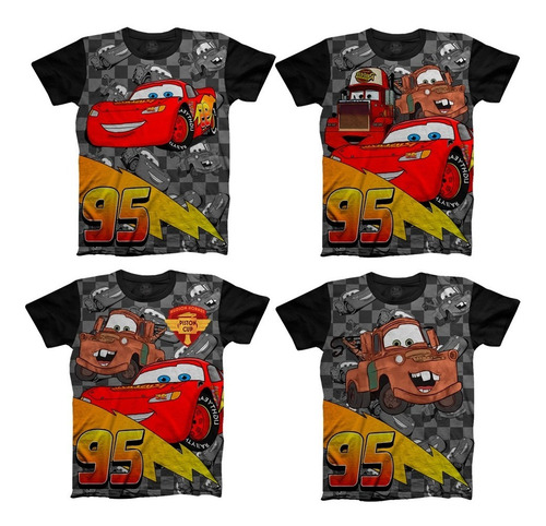 Imagen 2 de 3 de Camiseta Cars Rayo Mcqueen Y Mate Niños Adultos