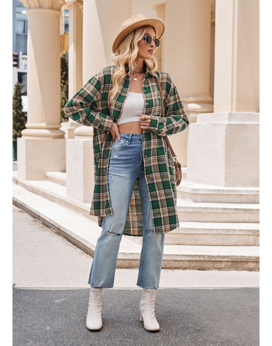 Chaqueta Cortavientos Larga Holgada De Moda Informal