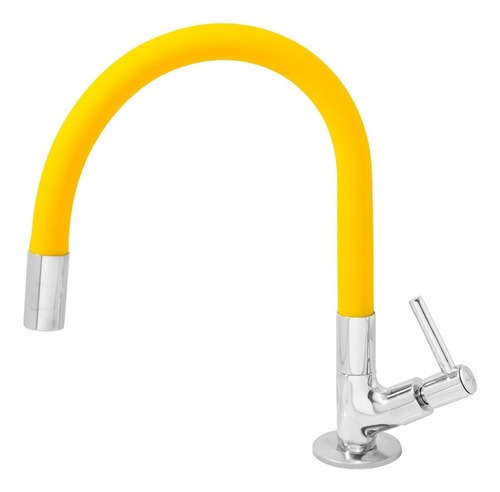 Torneira Cozinha Color Luxo Silicone Flexível 1168 C 65 Cor Amarelo