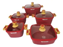 Comprar Juego De Ollas Valeska Cuadrada De 10 Pcs Roca Volcanica