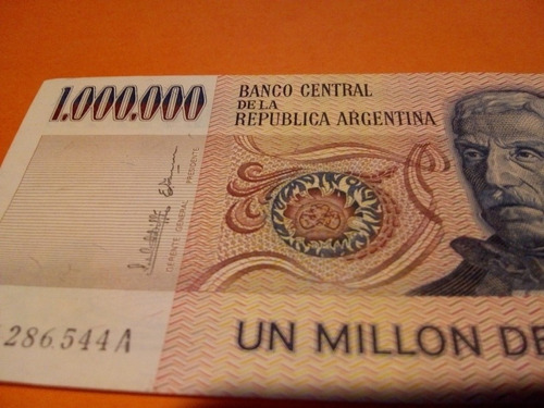Billete De Un Millón De Pesos, Argentina,. Excelente Pieza