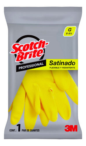 3m Scotchbrite Guante Satinado Amarillo Mediano C/24 Pz Amarillo