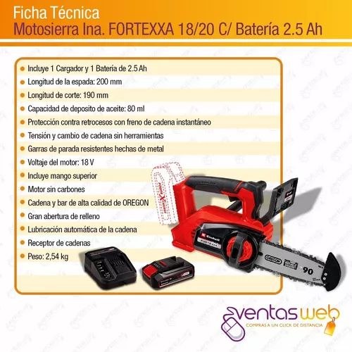 Motosierra Inalámbrica 18v 200mm Bat+ Cargador Einhell