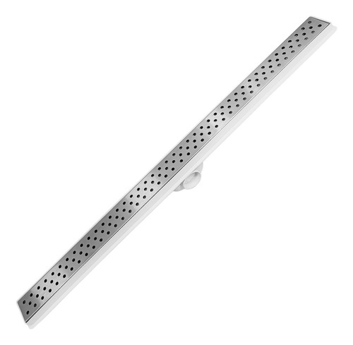 Ralo 5x90 Inox Perfurado Coletor Branco Banheiro Box Linear