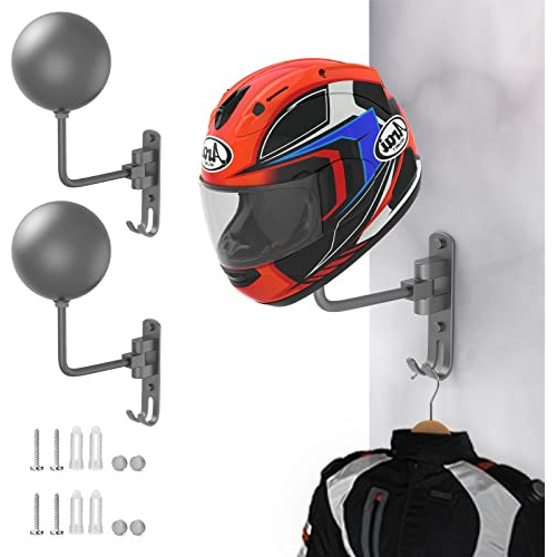 Percha Casco, Soporte De Pared Giratorio 180 Grados 2 G...