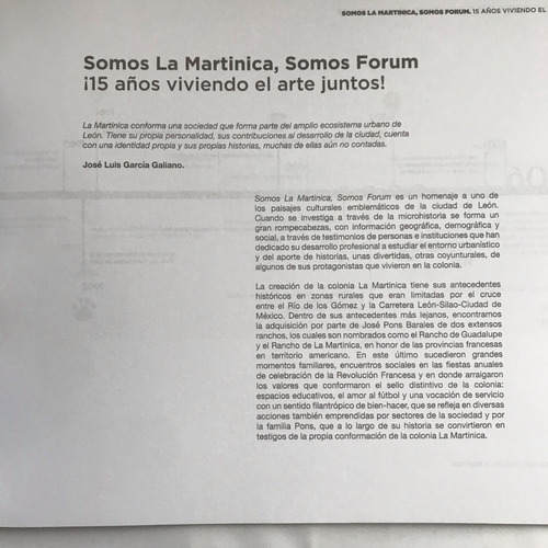 Somos La Martinica Somos...- Folleto Exposición León, Gto. - (Usado)