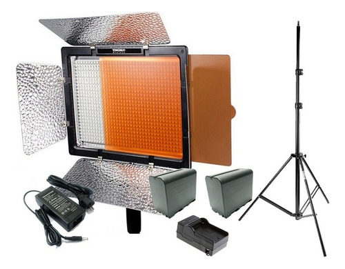 Iluminador Led Yongnuo Yn900 C/fonte +2 Bat + Carreg + Tripé