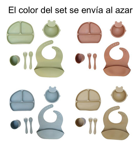 Set Utensilios Comida Silicon Para Bebe Entrenador Chupon