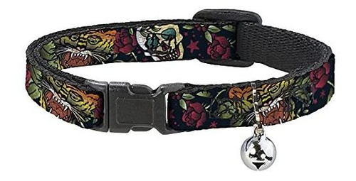 Cat Collar Breakaway Death Before Dishonor Close Up Black 8 