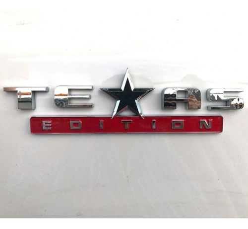 Imagem 1 de 5 de Emblema Adesivo Texas Edition Cromado Vermelho Gm Chevrolet