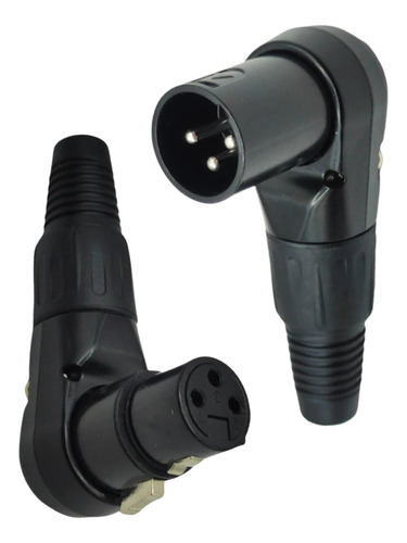 Par Conectores Canon Escuadra En L Hembra Macho Xlr Harden