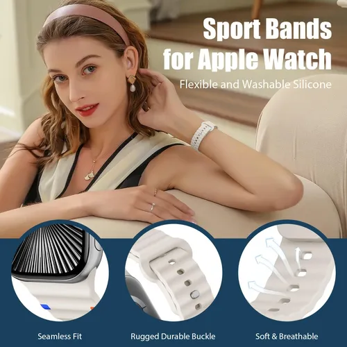 6 Correas Silicona Para Apple Watch 10 Ultra 2/1 9 8 7 Se 6