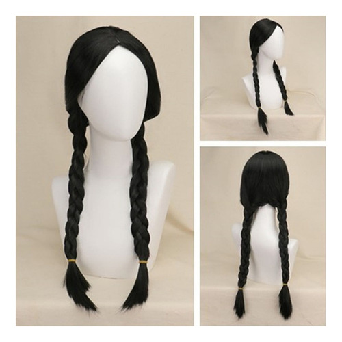 Disfraz Baile Merlina /wednesday Addams Cosplay Pelucas