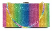 Comprar Bolso De Mano Noche Fiesta Con Brillantes Pedrería Arcoíris