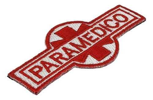 Parche Bordado Tactico Paramedico Rojo 10x4.5cm Contactel
